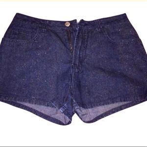y2k 90s vintage limited too glitter denim shorts